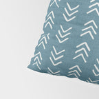 Muted teal and soft white ink brushed arrow heads pattern with textured background Pillow Sham Gallery Image 4