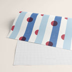 Handcrafted Blue Stripes and Red Dots Pattern Wrapping Paper Gallery Image 2