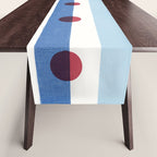 Handcrafted Blue Stripes and Red Dots Pattern Table Runner Gallery Image 1