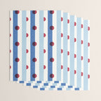 Handcrafted Blue Stripes and Red Dots Pattern Wrapping Paper Gallery Image 3