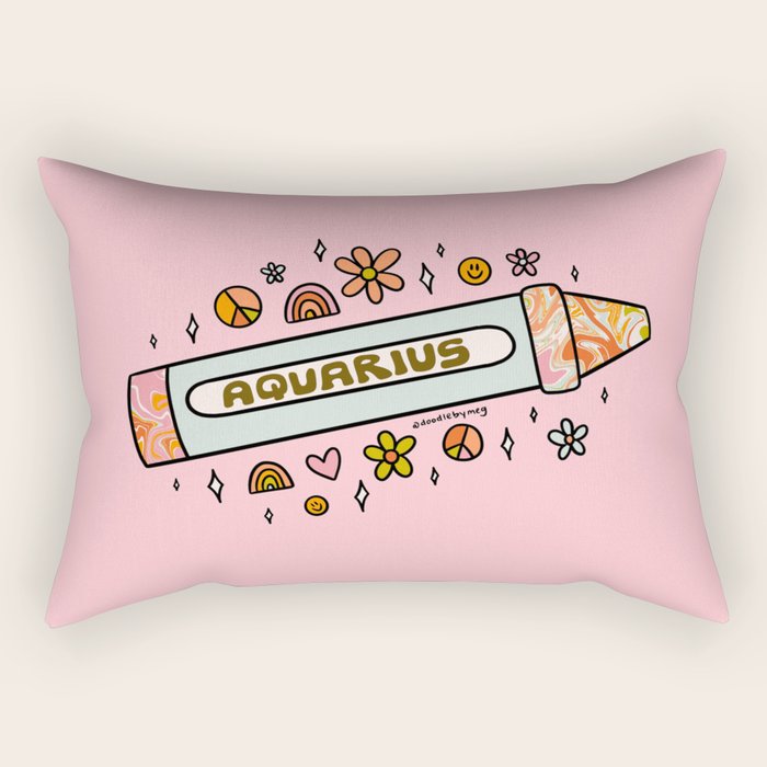 Aquarius Crayon Rectangular Pillow Gallery Image 2