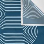 Mid Century Modern Geometric 101 in night Blue (Rainbow Abstract) Wall Tapestry Gallery Image 3