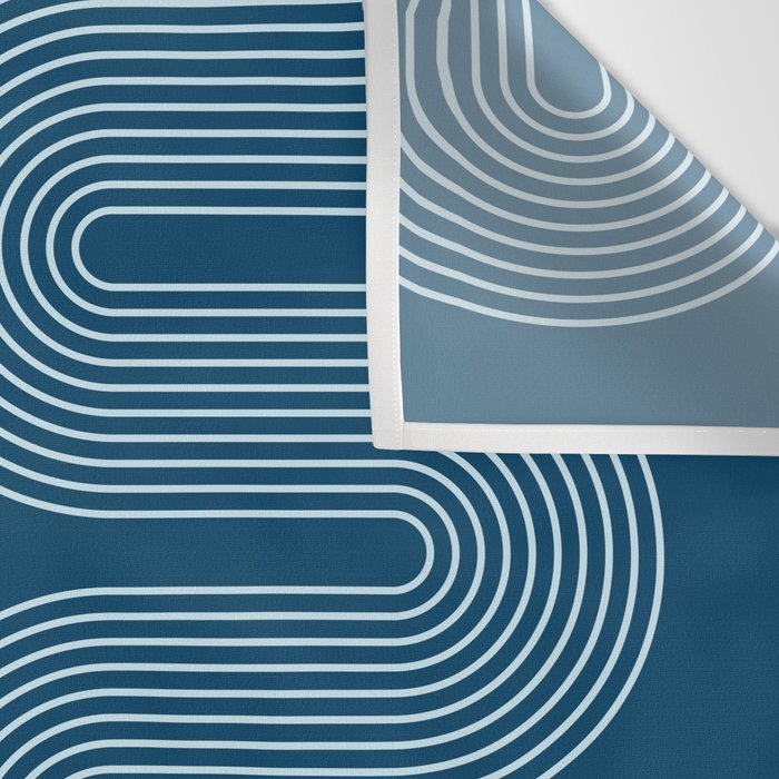 Mid Century Modern Geometric 101 in night Blue (Rainbow Abstract) Wall Tapestry Gallery Image 3