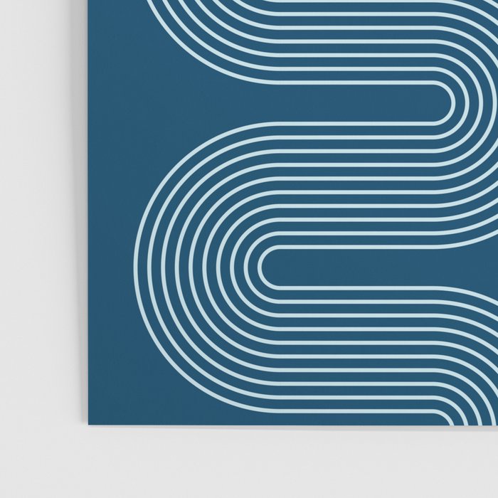 Mid Century Modern Geometric 101 in night Blue (Rainbow Abstract) Poster Gallery Image 3