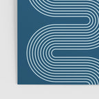 Mid Century Modern Geometric 101 in night Blue (Rainbow Abstract) Poster Gallery Image 3
