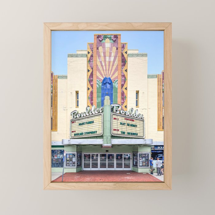 Boulder Theater Box Office Colorado Landmark Pearl Street Downtown Minimalist Art Deco Photography Mini Art Print Gallery Image 1