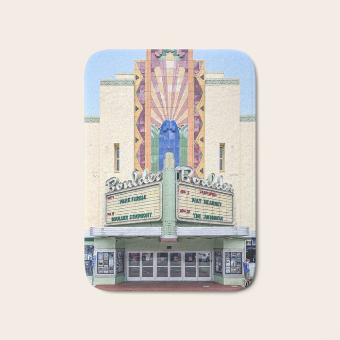 Boulder Theater Box Office Colorado Landmark Pearl Street Downtown Minimalist Art Deco Photography Bath Mat Gallery Image 1