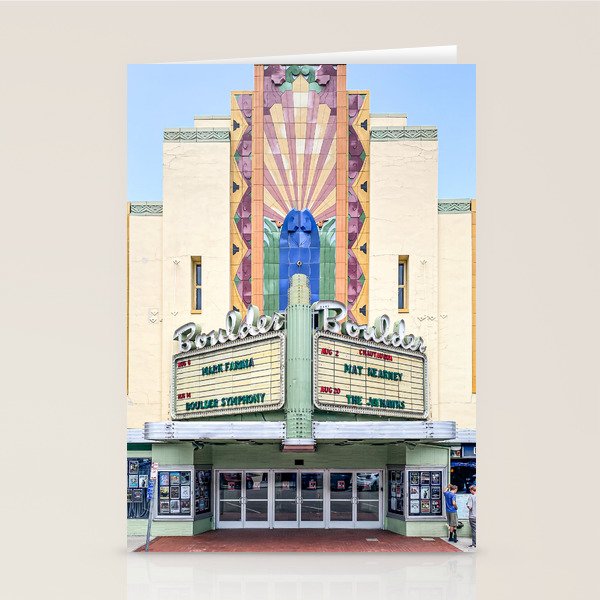 Boulder Theater Box Office Colorado Landmark Pearl Street Downtown Minimalist Art Deco Photography Stationery Card Gallery Image 2