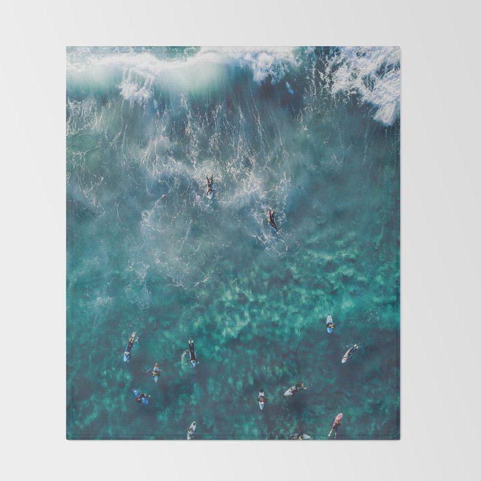 Surfing in the Ocean 2 Throw Blanket Gallery Image 2