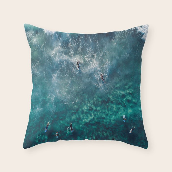 Surfing in the Ocean 2 Throw Pillow Gallery Image 1