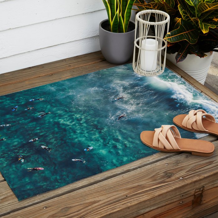 Surfing in the Ocean 2 Outdoor Rug Gallery Image 2