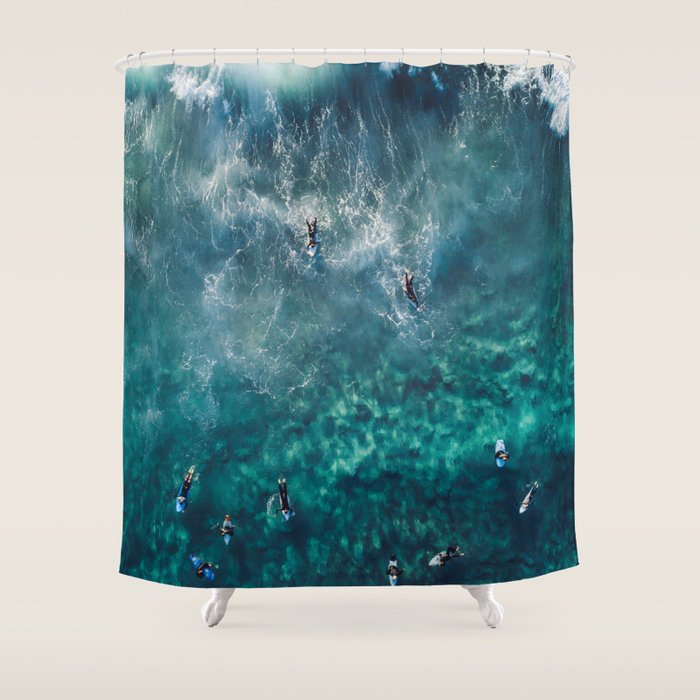 Surfing in the Ocean 2 Shower Curtain Gallery Image 1