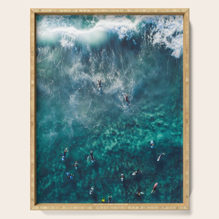 Surfing in the Ocean 2 Serving Tray Gallery Image 1