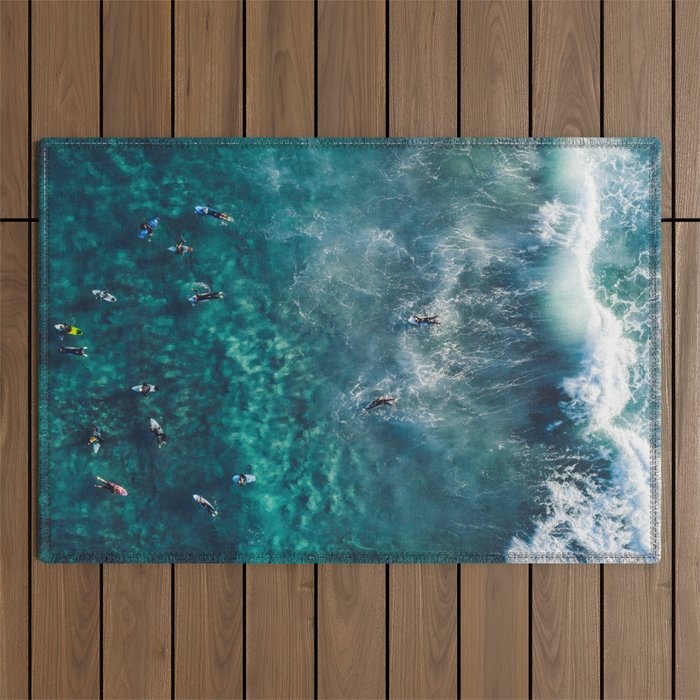 Surfing in the Ocean 2 Outdoor Rug Gallery Image 1