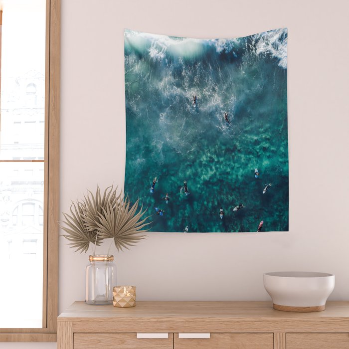 Surfing in the Ocean 2 Wall Tapestry Gallery Image 2