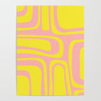 Pink and Yellow Abstract Mid Century Modern Palm Springs Pattern Poster Gallery Image 4