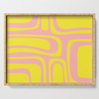 Pink and Yellow Abstract Mid Century Modern Palm Springs Pattern Serving Tray Gallery Image 1