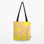 Pink and Yellow Abstract Mid Century Modern Palm Springs Pattern Tote Bag Gallery Image 2
