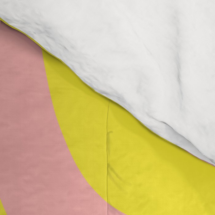 Pink and Yellow Abstract Mid Century Modern Palm Springs Pattern Comforter Gallery Image 4