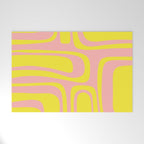 Pink and Yellow Abstract Mid Century Modern Palm Springs Pattern Welcome Mat Gallery Image 1
