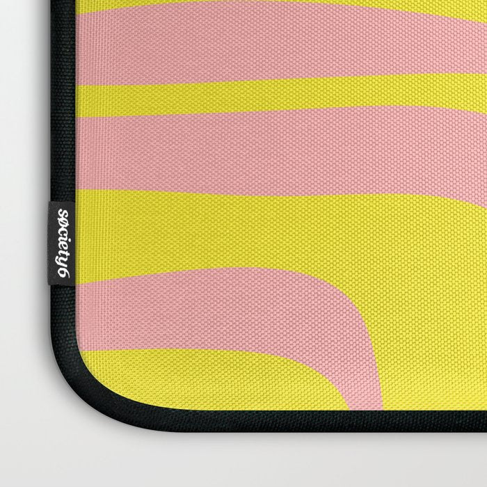 Pink and Yellow Abstract Mid Century Modern Palm Springs Pattern Laptop Sleeve Gallery Image 3