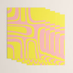 Pink and Yellow Abstract Mid Century Modern Palm Springs Pattern Wrapping Paper Gallery Image 3