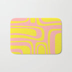 Pink and Yellow Abstract Mid Century Modern Palm Springs Pattern Bath Mat Gallery Image 1