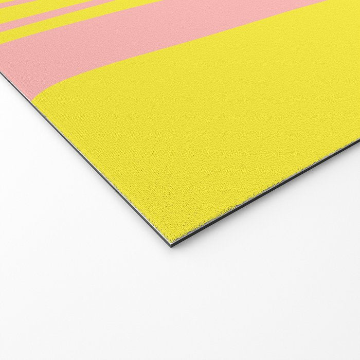 Pink and Yellow Abstract Mid Century Modern Palm Springs Pattern Welcome Mat Gallery Image 2