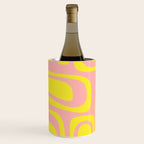 Pink and Yellow Abstract Mid Century Modern Palm Springs Pattern Wine Chiller Gallery Image 1