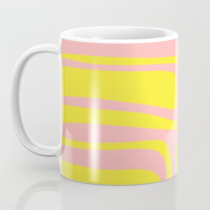 Pink and Yellow Abstract Mid Century Modern Palm Springs Pattern Coffee Mug Gallery Image 3