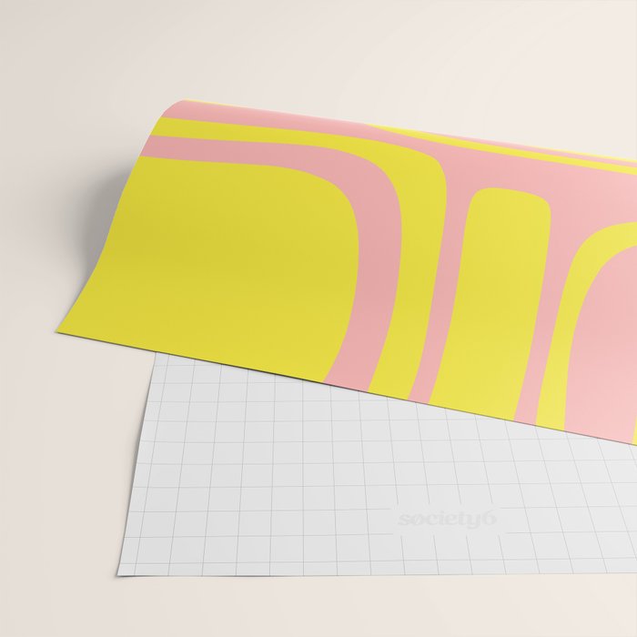 Pink and Yellow Abstract Mid Century Modern Palm Springs Pattern Wrapping Paper Gallery Image 2