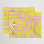 Pink and Yellow Abstract Mid Century Modern Palm Springs Pattern Placemat Gallery Image 1