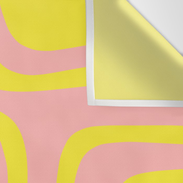 Pink and Yellow Abstract Mid Century Modern Palm Springs Pattern Wall Tapestry Gallery Image 3