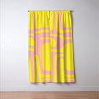 Pink and Yellow Abstract Mid Century Modern Palm Springs Pattern Window Curtain Gallery Image 3