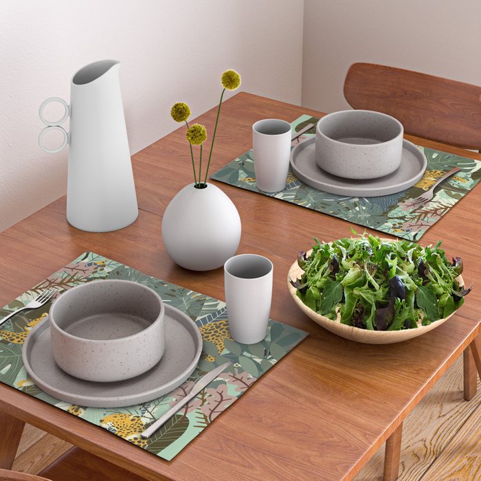 Leopard jungle print Placemat Gallery Image 2