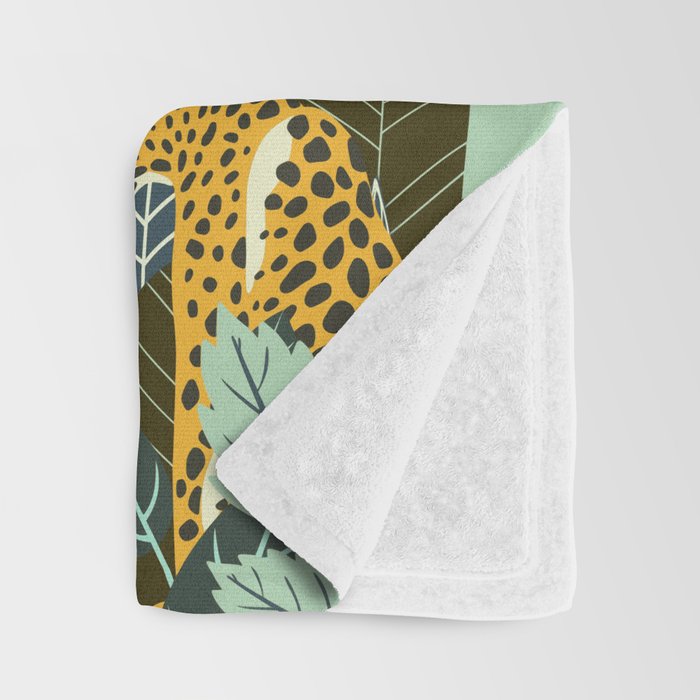 Leopard jungle print Throw Blanket Gallery Image 3