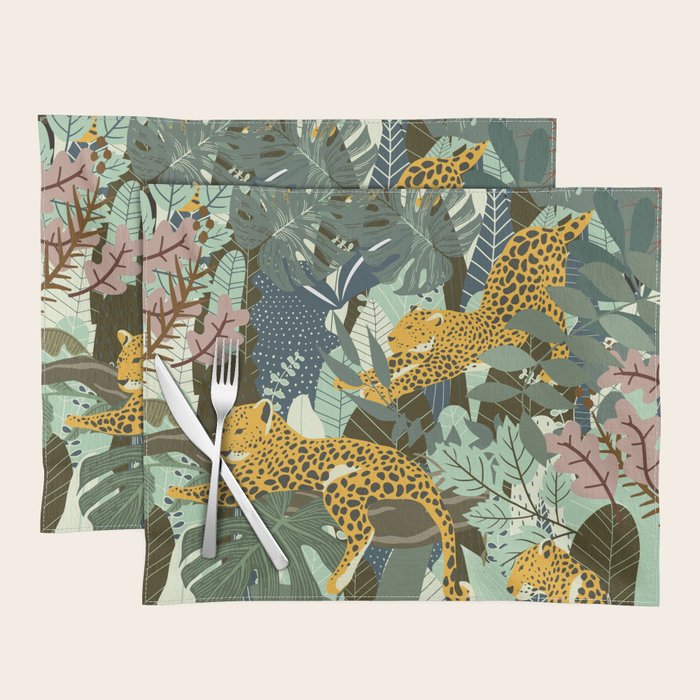 Leopard jungle print Placemat Gallery Image 1
