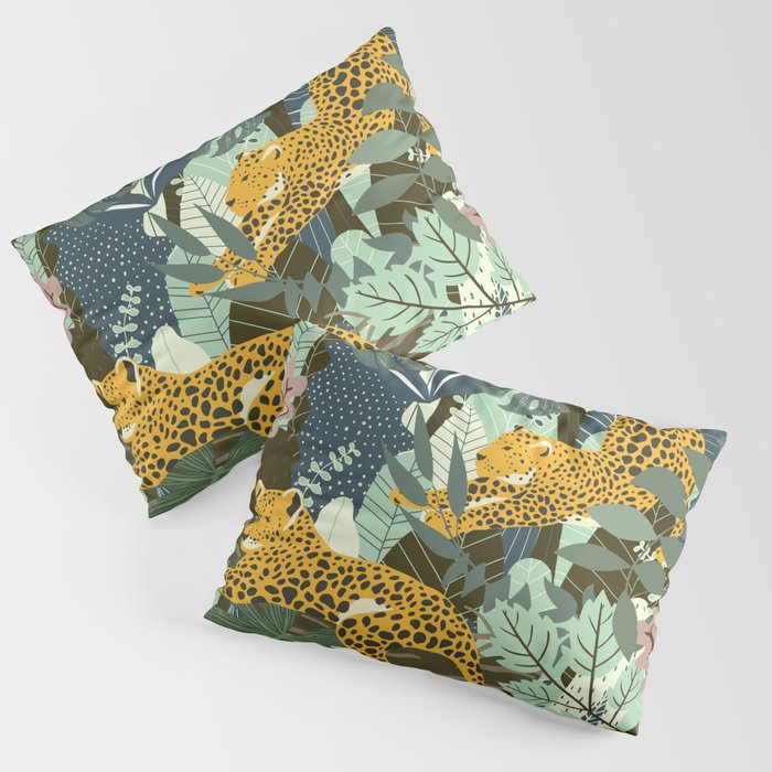 Leopard jungle print Pillow Sham Gallery Image 3