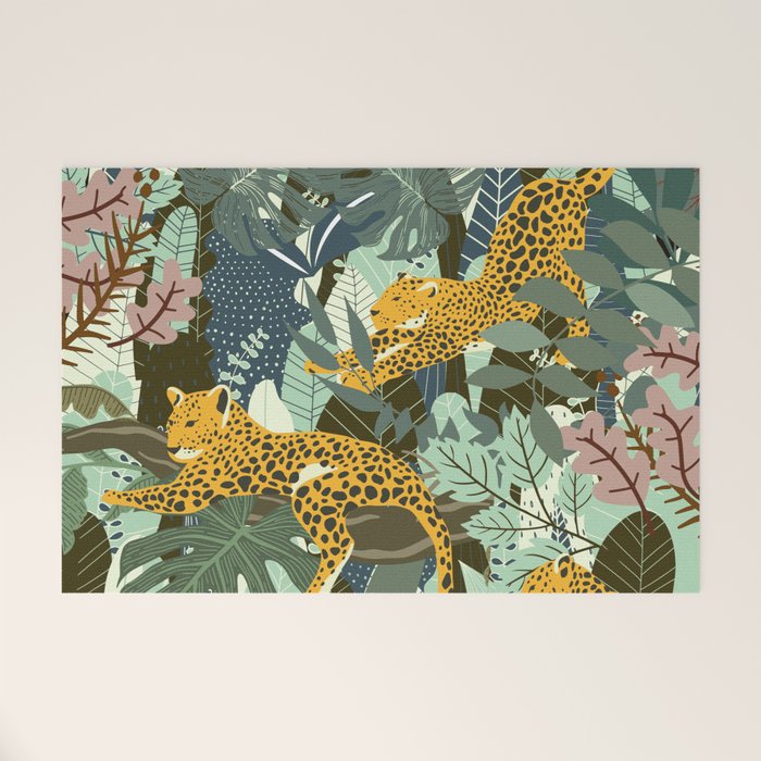 Leopard jungle print Welcome Mat Gallery Image 1