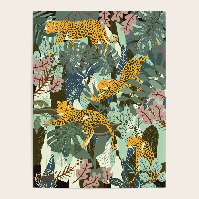Leopard jungle print Poster Gallery Image 1