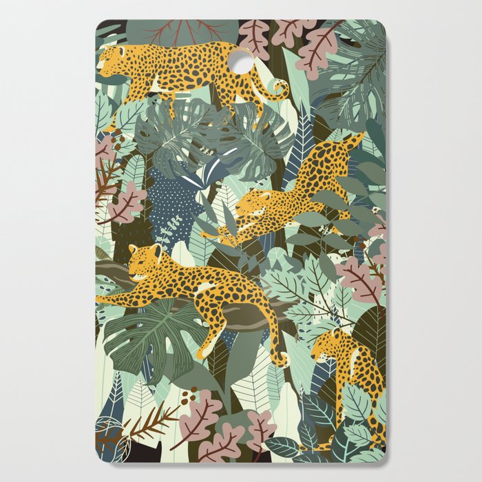 Leopard jungle print Cutting Board Gallery Image 1