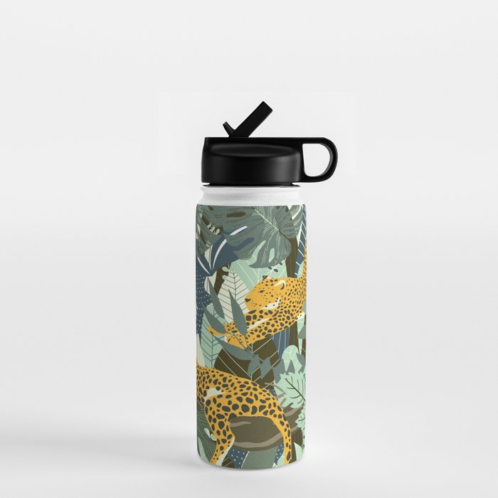 Leopard jungle print Water Bottle Gallery Image 1