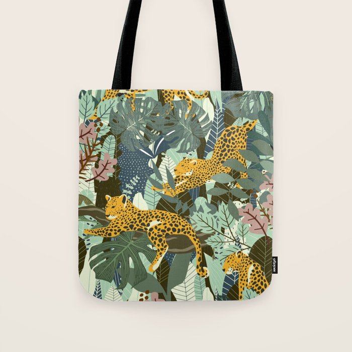 Leopard jungle print Tote Bag Gallery Image 1