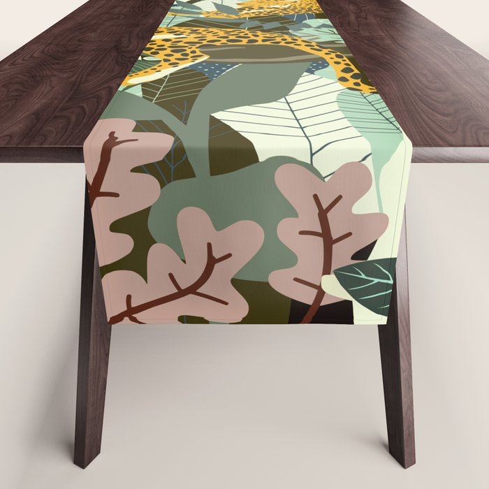 Leopard jungle print Table Runner Gallery Image 1