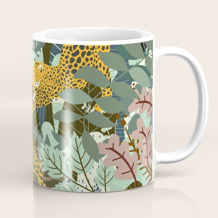Leopard jungle print Coffee Mug Gallery Image 1