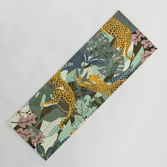 Leopard jungle print Yoga Mat Gallery Image 1