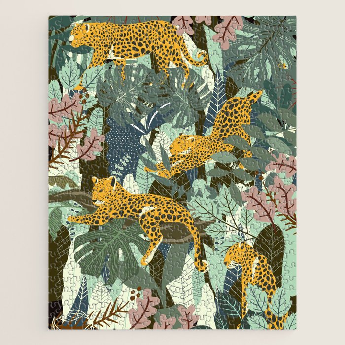 Leopard jungle print Jigsaw Puzzle Gallery Image 1