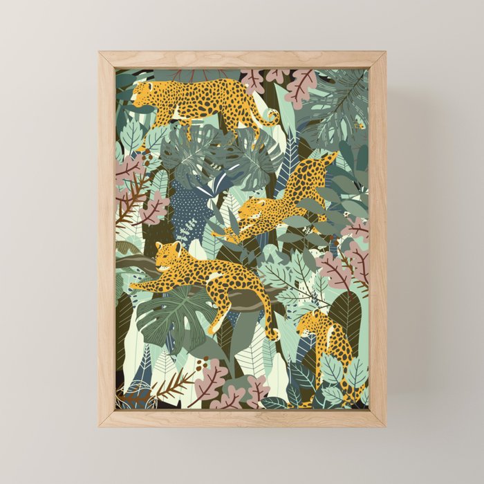 Leopard jungle print Mini Art Print Gallery Image 1