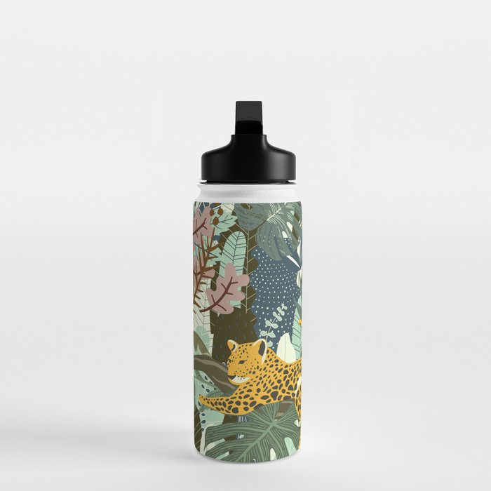 Leopard jungle print Water Bottle Gallery Image 3