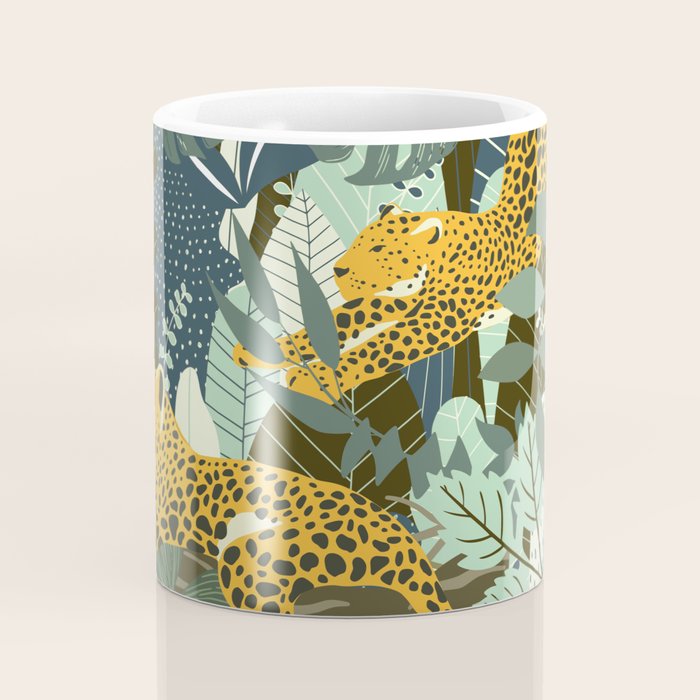 Leopard jungle print Coffee Mug Gallery Image 4